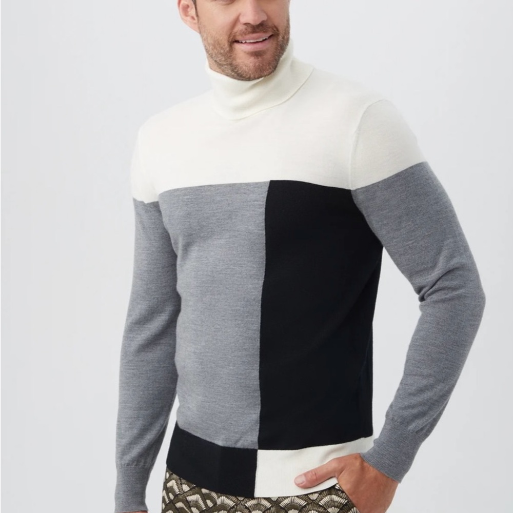 Men’s Mr Turk Sweater Callisto Sweater Size XXL 100% Merino Wool Turtleneck